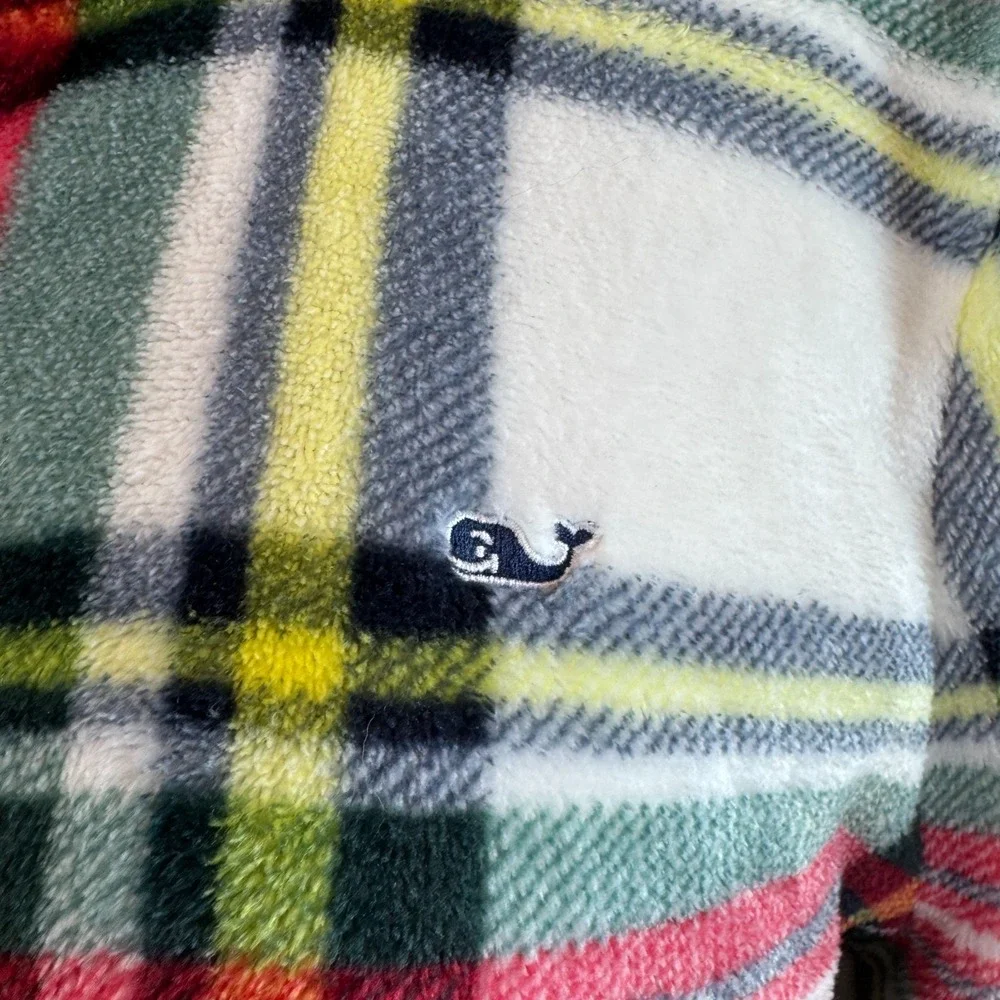 Vineyard Vines Tartan Plaid Teddy Quarter Zip Pullover Women's XL